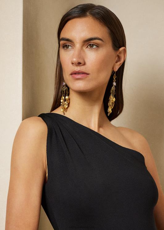 Ralph Lauren naised ühe õlaga siidist kampsun PR0V3600 must