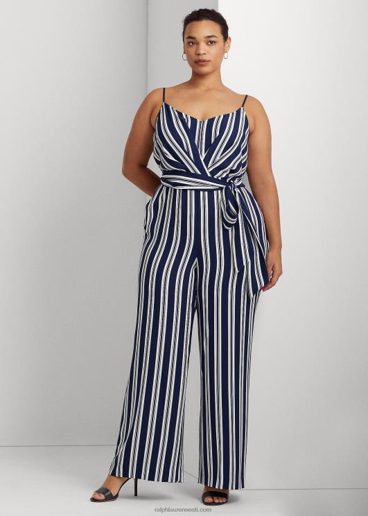 Ralph Lauren naised triibuline vööga kreppkombine PR0V4812 mereväe/valge