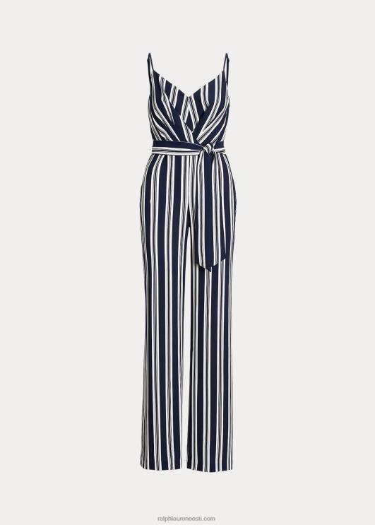 Ralph Lauren naised triibuline vööga kreppkombine PR0V4858 mereväe/valge