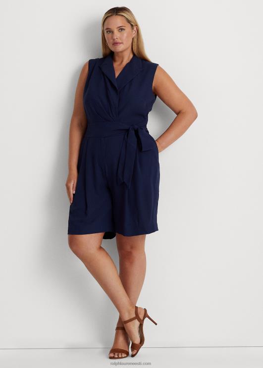 Ralph Lauren naised vööga varrukateta georgette püks PR0V4685 rafineeritud merevägi