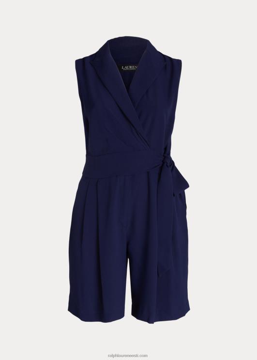 Ralph Lauren naised vööga varrukateta georgette püks PR0V4685 rafineeritud merevägi