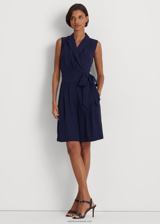 Ralph Lauren naised vööga varrukateta georgette püks PR0V9417 rafineeritud merevägi