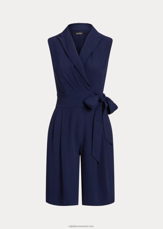 Ralph Lauren naised vööga varrukateta georgette püks PR0V9417 rafineeritud merevägi