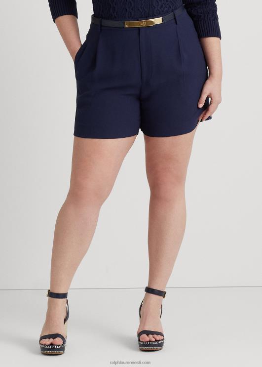 Ralph Lauren naised plisseeritud Georgette lühike PR0V4614 rafineeritud merevägi