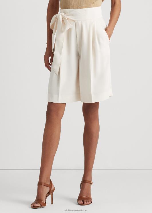 Ralph Lauren naised plisseeritud georgette laia jalaga lühike PR0V4029 mascarpone kreem