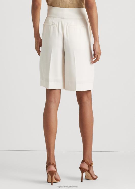 Ralph Lauren naised plisseeritud georgette laia jalaga lühike PR0V4029 mascarpone kreem