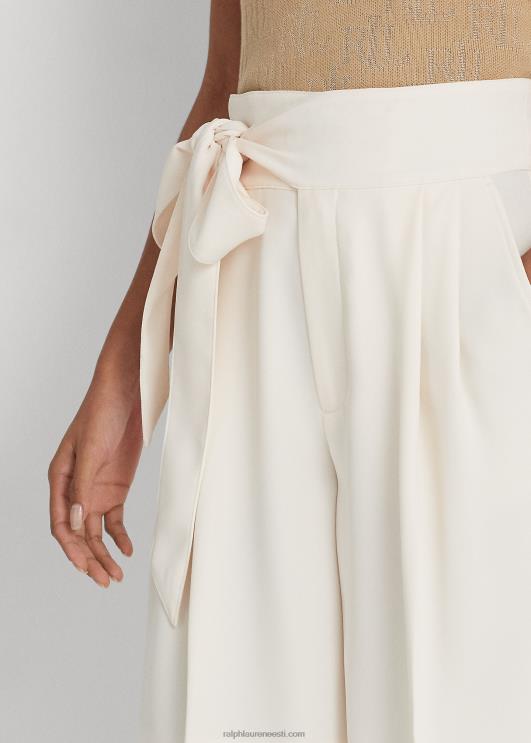 Ralph Lauren naised plisseeritud georgette laia jalaga lühike PR0V4029 mascarpone kreem