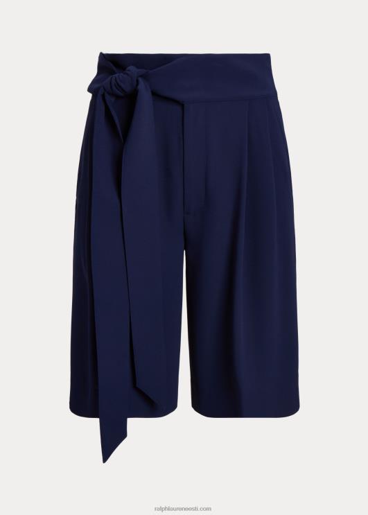 Ralph Lauren naised plisseeritud georgette laia jalaga lühike PR0V4030 rafineeritud merevägi