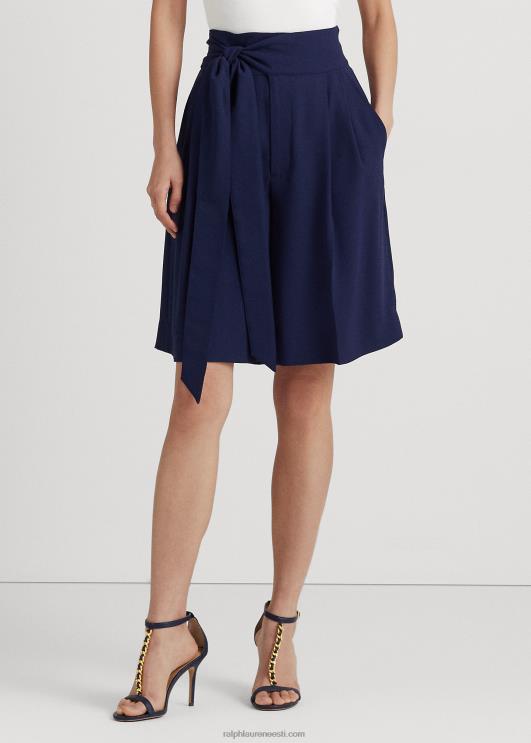 Ralph Lauren naised plisseeritud georgette laia jalaga lühike PR0V4030 rafineeritud merevägi