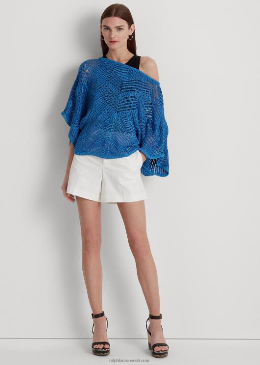 Ralph Lauren naised plisseeritud stretch puuvillane lühike PR0V4353 valge