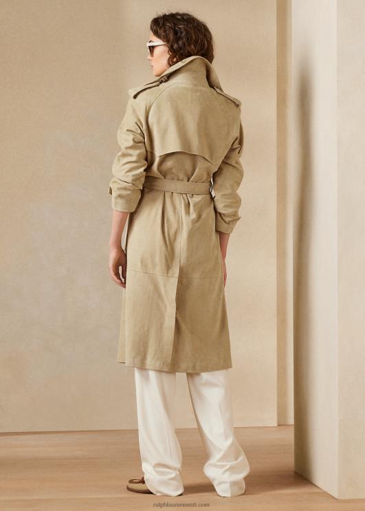 Ralph Lauren naised bairdi lamba-seemisnahast trentšmantel PR0V3558 kahvatu mesi