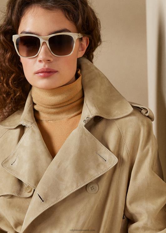 Ralph Lauren naised bairdi lamba-seemisnahast trentšmantel PR0V3558 kahvatu mesi