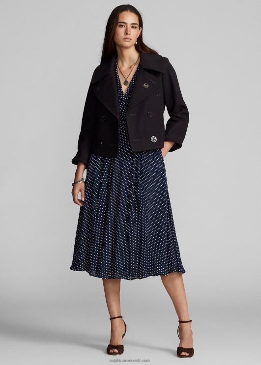 Ralph Lauren naised kärbitud villasegu melton peacoat PR0V3672 merevägi