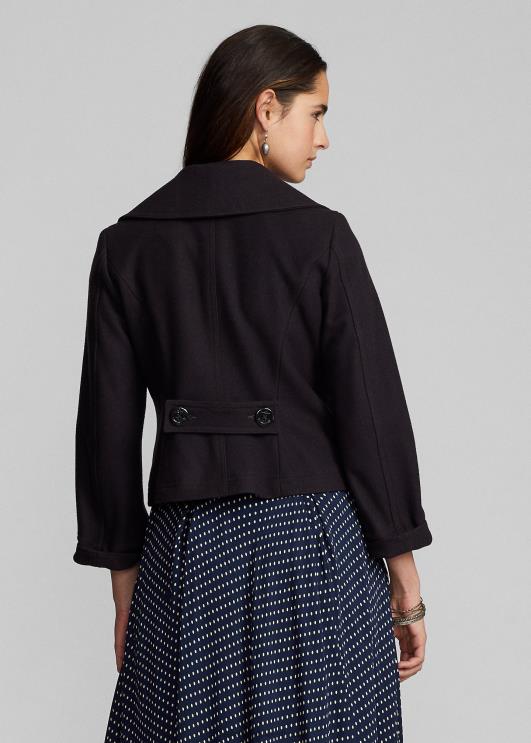 Ralph Lauren naised kärbitud villasegu melton peacoat PR0V3672 merevägi