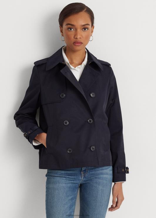 Ralph Lauren naised lühike kaherealine trentšmantel PR0V4123 tume merevägi