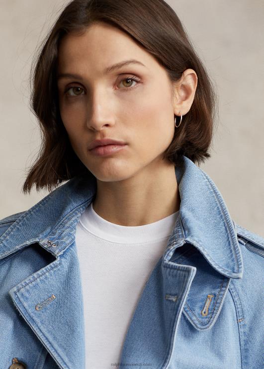 Ralph Lauren naised ülisuur boxy fit teksariidest trentšmantel PR0V2972 kobari pesu