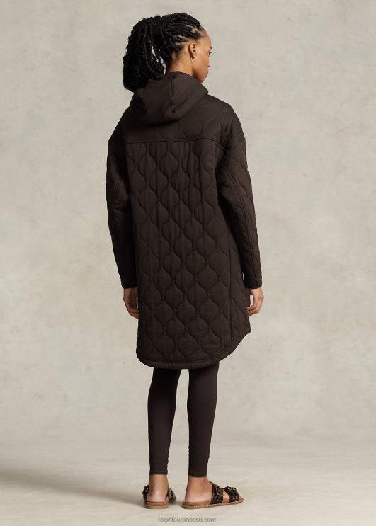 Ralph Lauren naised ülisuur tepitud kapuutsiga mantel PR0V3118 antiikpruun