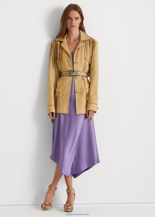 Ralph Lauren naised narmastega seemisnahast mantel PR0V9514 luitepruun