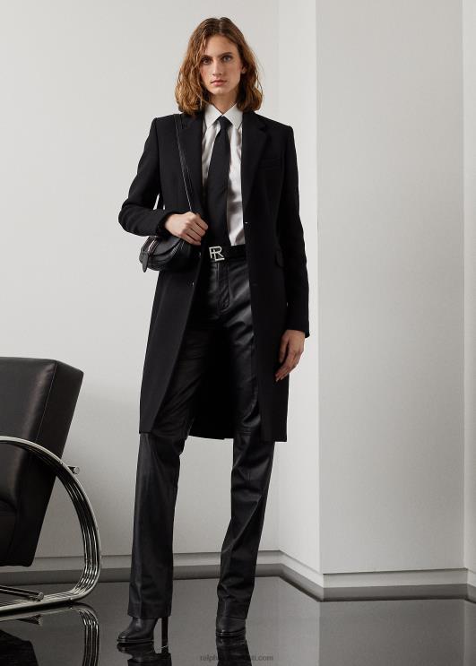 Ralph Lauren naised parkeri villane kreppmantel PR0V9332 must