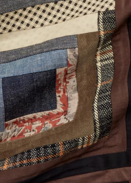 Ralph Lauren naised piiratud väljalaskega lapiline mantel PR0V3656 punane/pruun multi