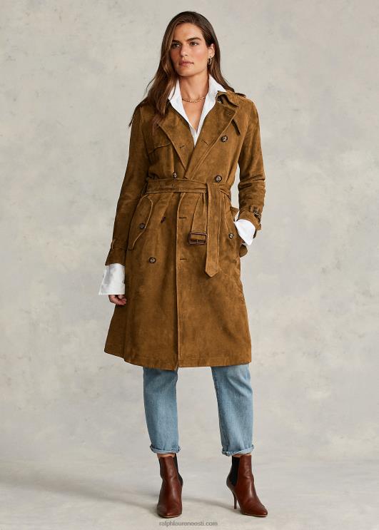 Ralph Lauren naised seemisnahast trentšmantel PR0V9259 Saksimaa pruun