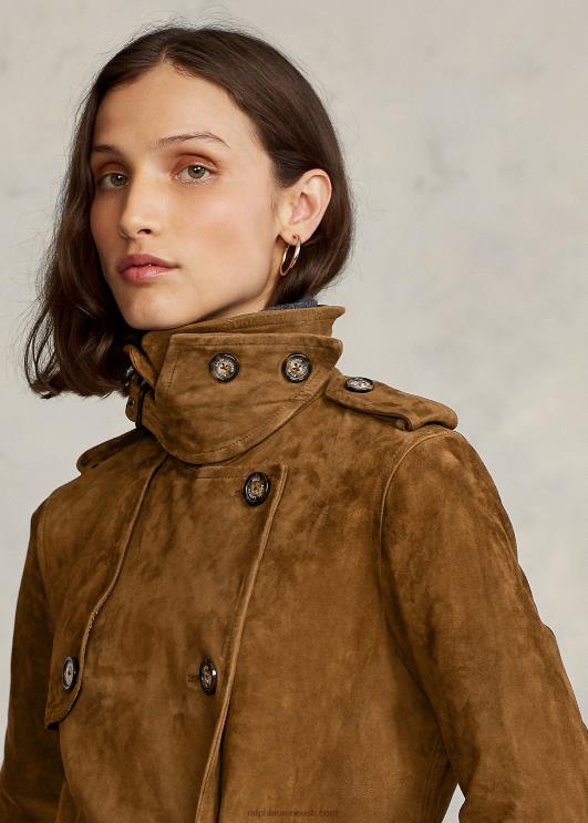 Ralph Lauren naised seemisnahast trentšmantel PR0V9259 Saksimaa pruun