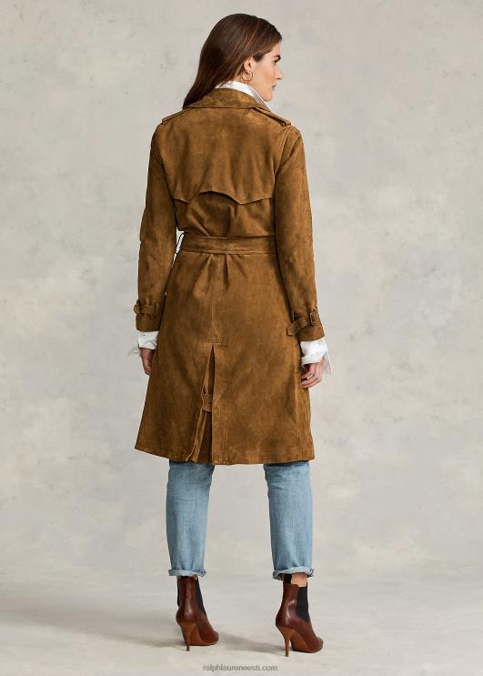 Ralph Lauren naised seemisnahast trentšmantel PR0V9259 Saksimaa pruun