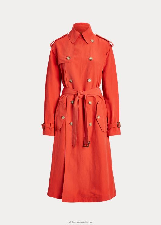 Ralph Lauren naised siidisegust trentšmantel PR0V3131 kona apelsin