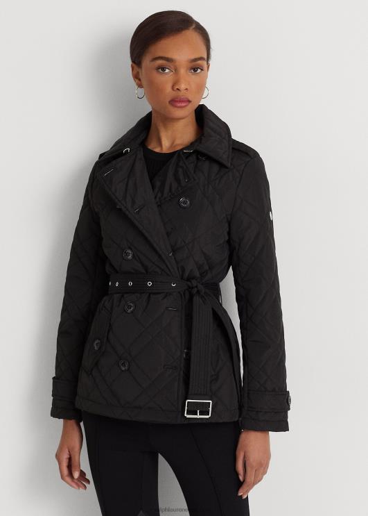 Ralph Lauren naised vööga teemanttepitud paabumantel PR0V4129 must