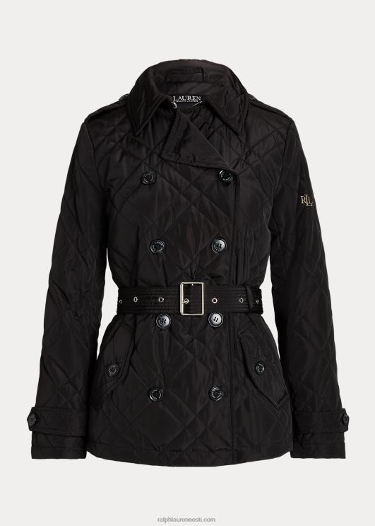 Ralph Lauren naised vööga teemanttepitud paabumantel PR0V4129 must