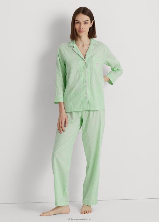 Ralph Lauren naised hõlmikpuuvillasegune muru magamiskomplekt PR0V4136 roheline romaan