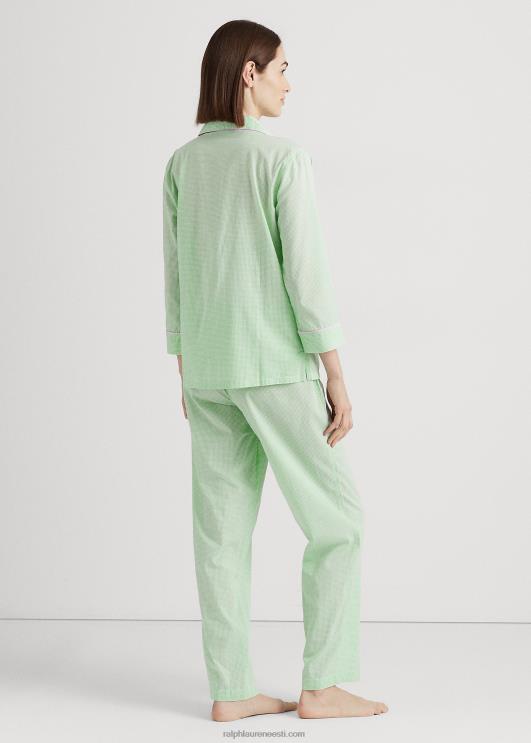 Ralph Lauren naised hõlmikpuuvillasegune muru magamiskomplekt PR0V4463 roheline romaan