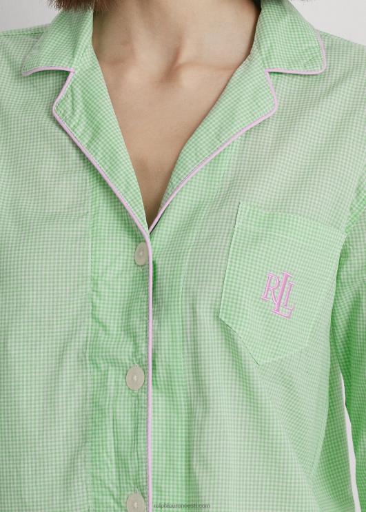 Ralph Lauren naised hõlmikpuuvillasegune muru magamiskomplekt PR0V4463 roheline romaan