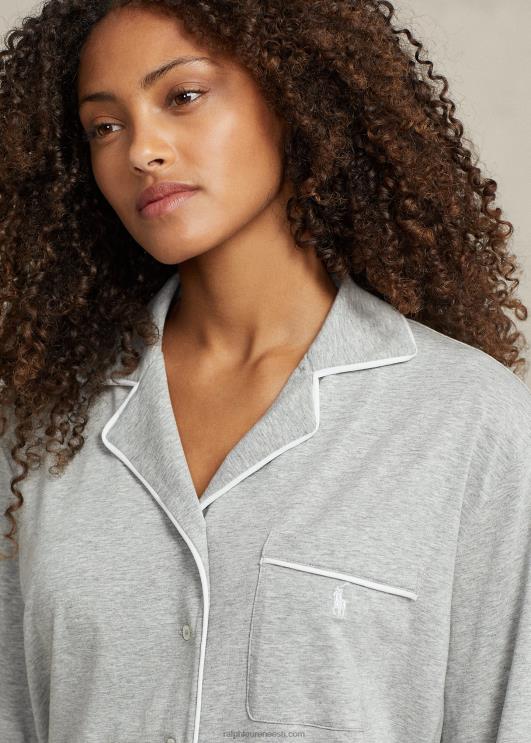 Ralph Lauren naised jersey pikkade varrukatega pidžaamakomplekt PR0V2895 kanarbikuhall