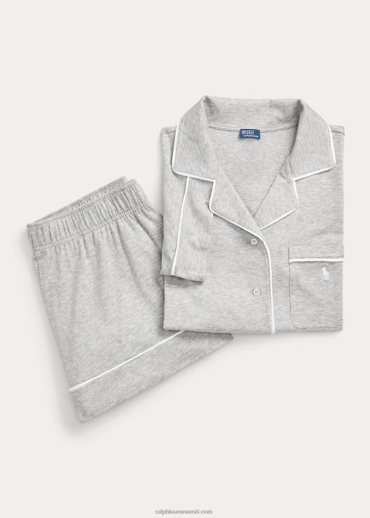 Ralph Lauren naised lühikeste varrukatega jersey pidžaamakomplekt PR0V2894 kanarbikuhall