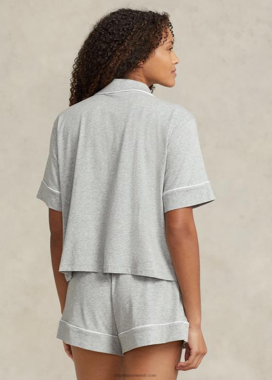 Ralph Lauren naised lühikeste varrukatega jersey pidžaamakomplekt PR0V2894 kanarbikuhall