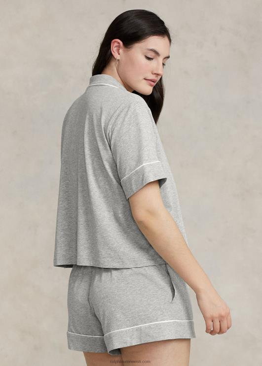 Ralph Lauren naised lühikeste varrukatega jersey pidžaamakomplekt PR0V2894 kanarbikuhall