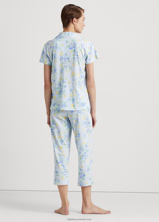 Ralph Lauren naised lilleline jersey capri magamiskomplekt PR0V4461 sinine romaan