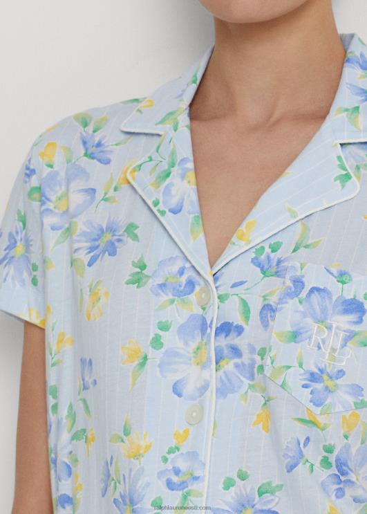 Ralph Lauren naised lilleline jersey capri magamiskomplekt PR0V4461 sinine romaan