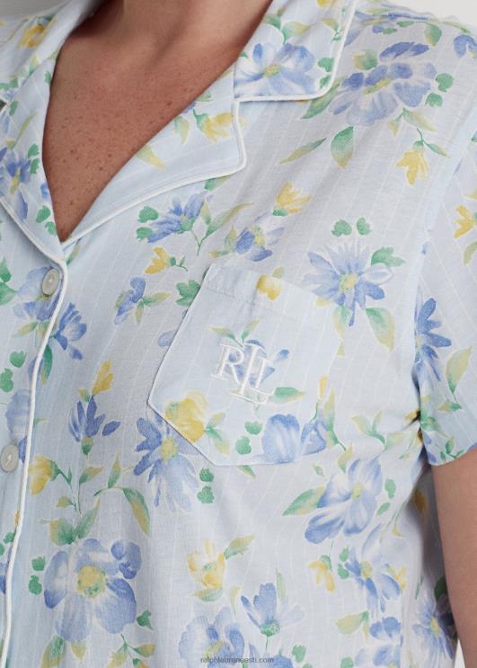 Ralph Lauren naised lilleline jersey capri magamiskomplekt PR0V4709 sinine romaan