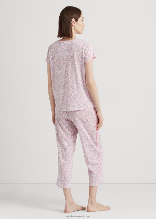 Ralph Lauren naised lilleline jersey capri pidžaamakomplekt PR0V4140 mitme lilleline