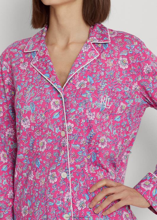 Ralph Lauren naised lilleline jersey magamiskomplekt PR0V9582 roosa lilleline