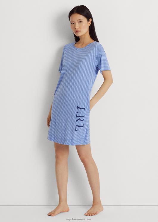 Ralph Lauren naised logoga triibuline trikoo magamissärk PR0V3953 sinine triip