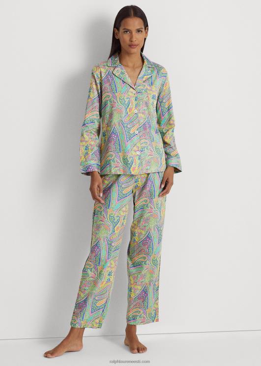 Ralph Lauren naised paisley satiin magamiskomplekt PR0V9580 mitme paisley