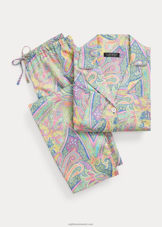 Ralph Lauren naised paisley satiin magamiskomplekt PR0V9580 mitme paisley
