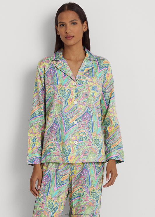 Ralph Lauren naised paisley satiin magamiskomplekt PR0V9580 mitme paisley