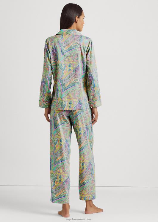 Ralph Lauren naised paisley satiin magamiskomplekt PR0V9580 mitme paisley