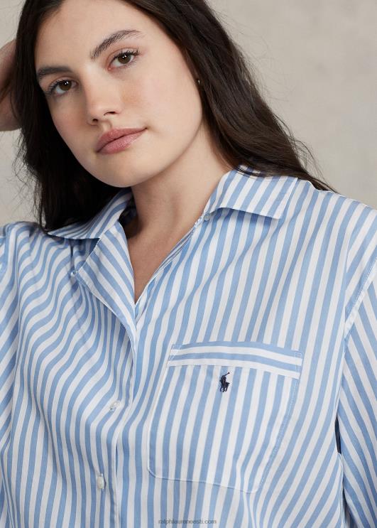 Ralph Lauren naised pikkade varrukatega popliinist pidžaamakomplekt PR0V2893