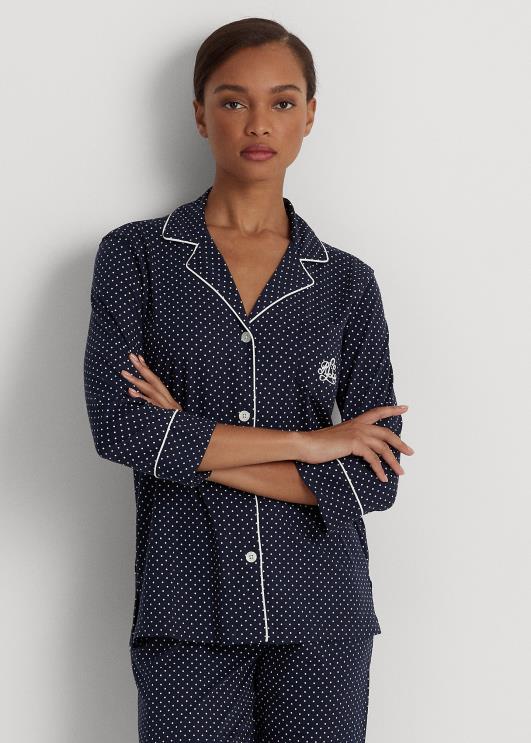 Ralph Lauren naised puuvillane capri magamiskomplekt PR0V4242 merevägi