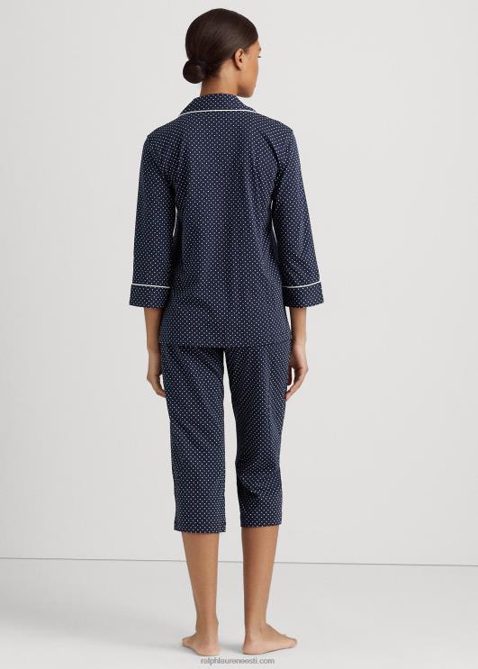 Ralph Lauren naised puuvillane capri magamiskomplekt PR0V4242 merevägi